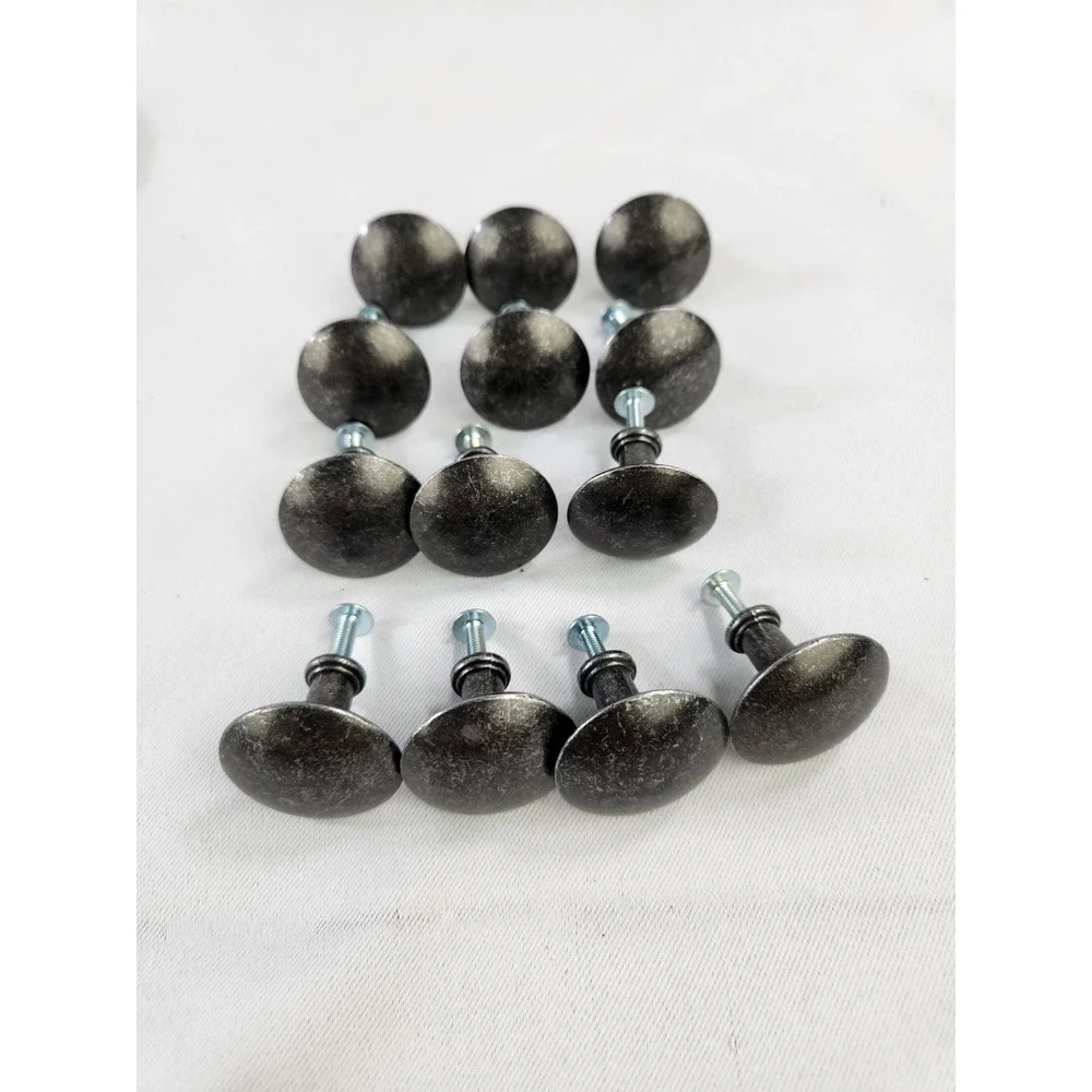 13 IKEA HEMNES ? Drawer Knobs Pull Handles with screws Large HEAVY Blk Silver